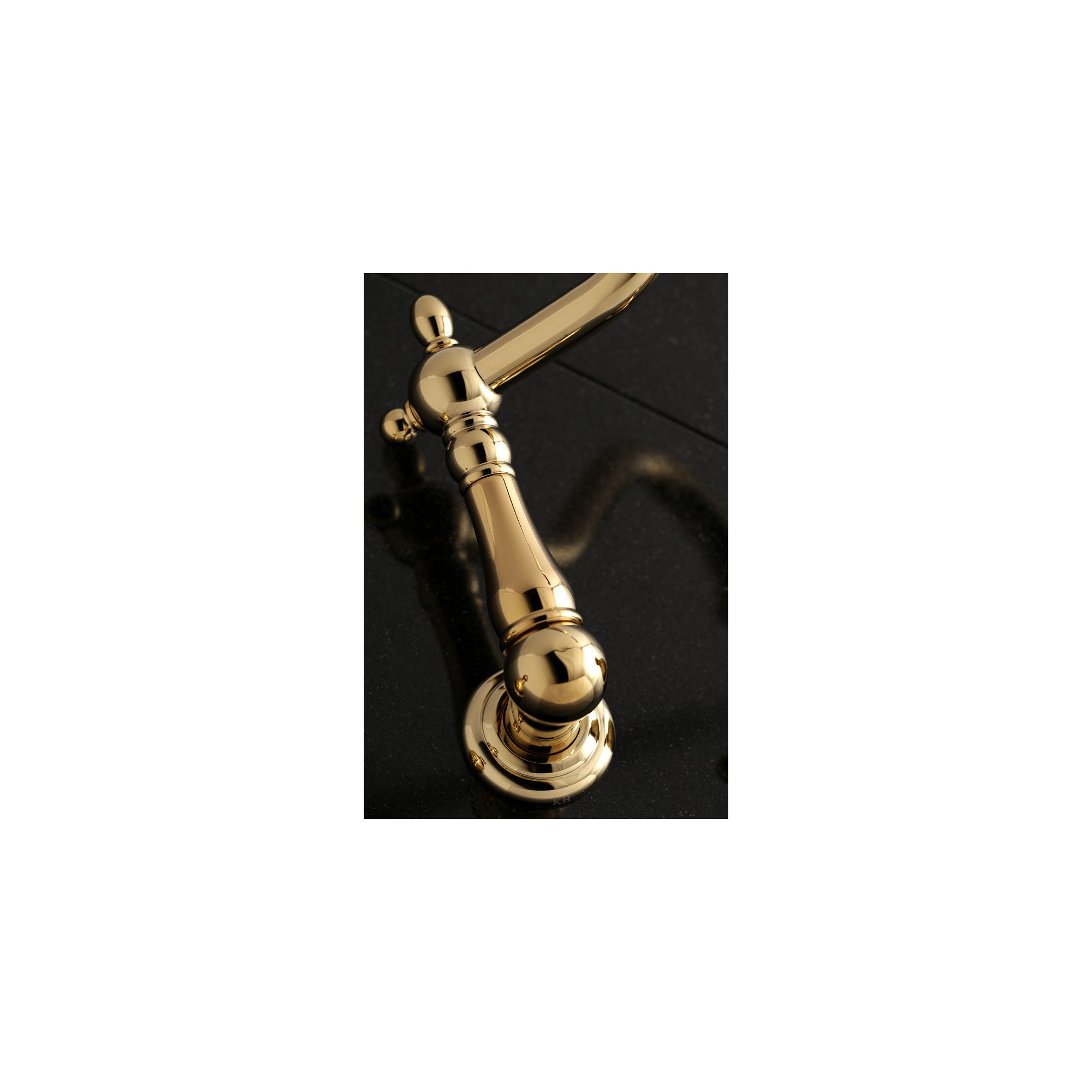 Kingston Brass Heritage Two-Handle 3-Hole Wall Mount Roman Tub Faucet, Polished Brass