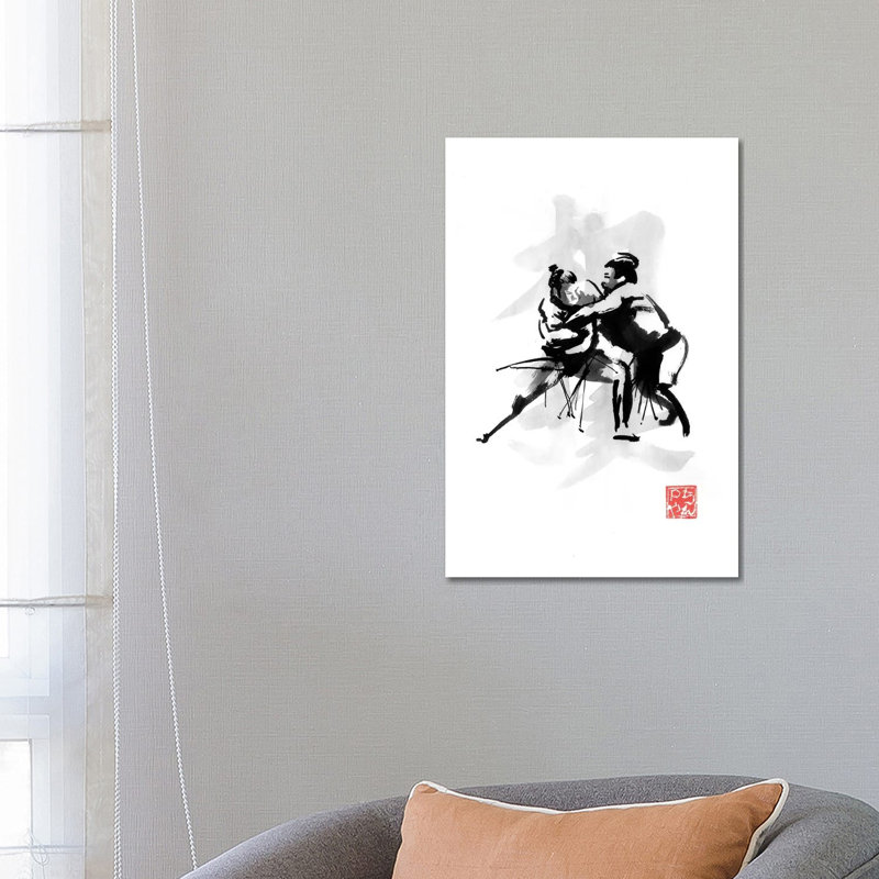 Sumotori by Péchane - Painting on Canvas, Wrapped Canvas, 66.04 cm H x 45.72 cm W x 1.91 cm D