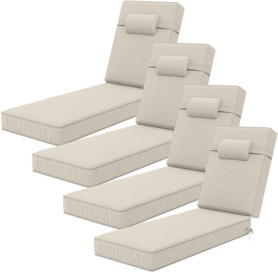 Coussins de chaise d'extérieur 80 po x 26 po x 4 po en oléfine (ensemble de 4)