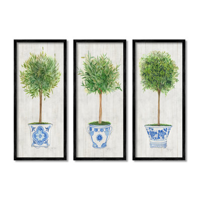 «Pots House Plant Tree Garden Gardening Vase» par Tava Studios - ensemble de 3 impressions sur toile