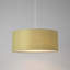 Luminaire suspendu extensible, abat-jour en lin avocat, nickel satiné-126002895