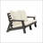 HIPS Loveseat with Cushion, Wood Grain Outdoor Garden Sofa-291748070