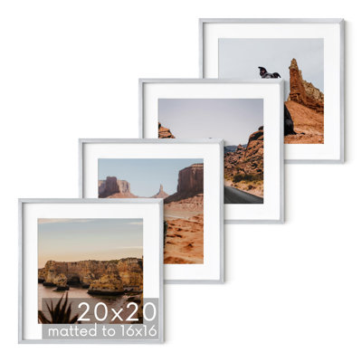 Matted Square Metal Picture Frames (Set of 4)