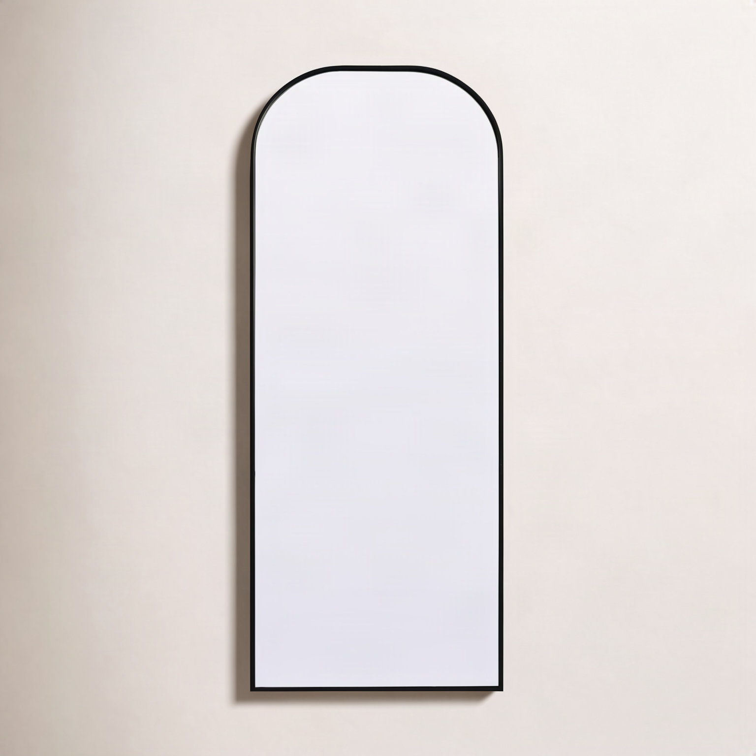 Sabine Metal Arch Floor Mirror, 74" x 28", Black
