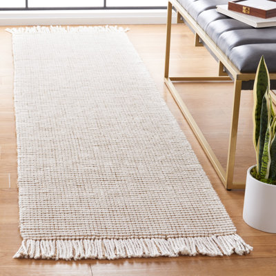Tapis ivoire / naturel tissé à la main Layth