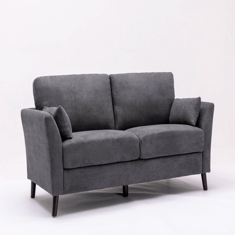 Canapé 77 po en tissu tissé gris, Gris