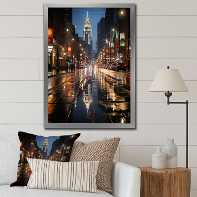 Francisville Charlotte Cityscape At Night III, reproduction d'art sur toile