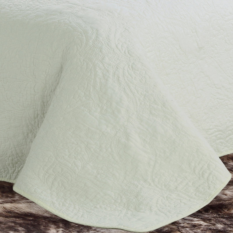 Estate Cotton Quilt Set, Full/Queen Quilt + 2 Standard Shams, Ivory