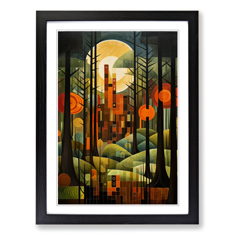 Single Picture Frame Print on Wood, 34cm H x 25cm W, Black Framed