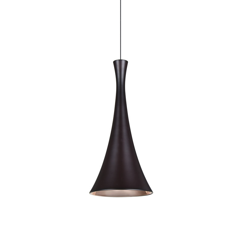 Luminaire suspendu conique 1 lumière, Bronze brossé