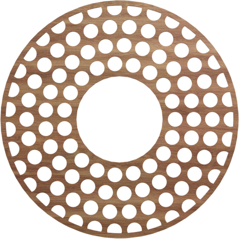 Médaillon de plafond en bois Fink, H 34 po x l 34 po x P 0,38 po, Noyer
