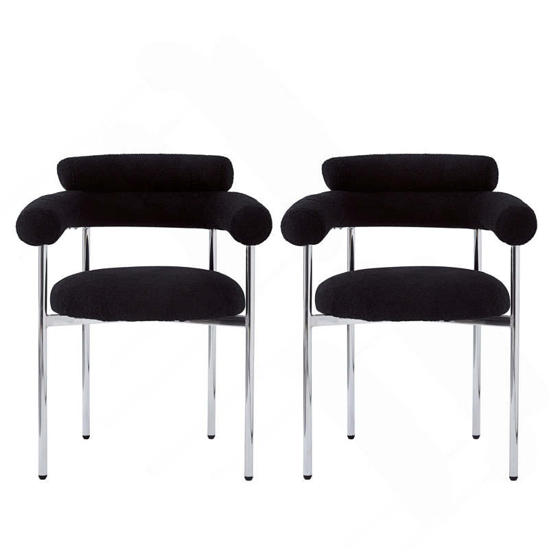 Élégantes chaises de salle à manger rembourrées avec pieds en métal, ensemble de 2, pour une salle à manger moderne et confortable