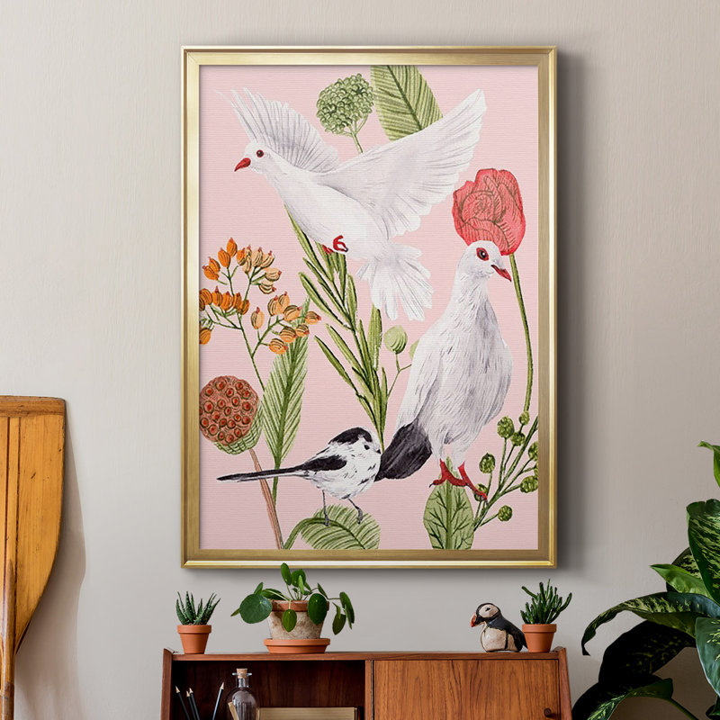 Oiseaux en mouvement I, Or, H 36,5 po x l 26,5 po x P 1 po