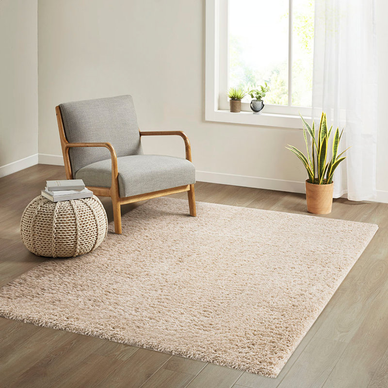 Tapis à poils longs en polyester d'une douceur exquise, Rectangle 6 pi 6 po x 9 pi