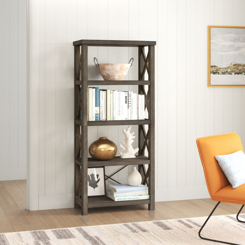 Étagère à livres H 62 5/8 po x l 28 po Ramona, gris