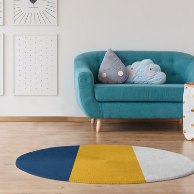 Tapis bleu/jaune