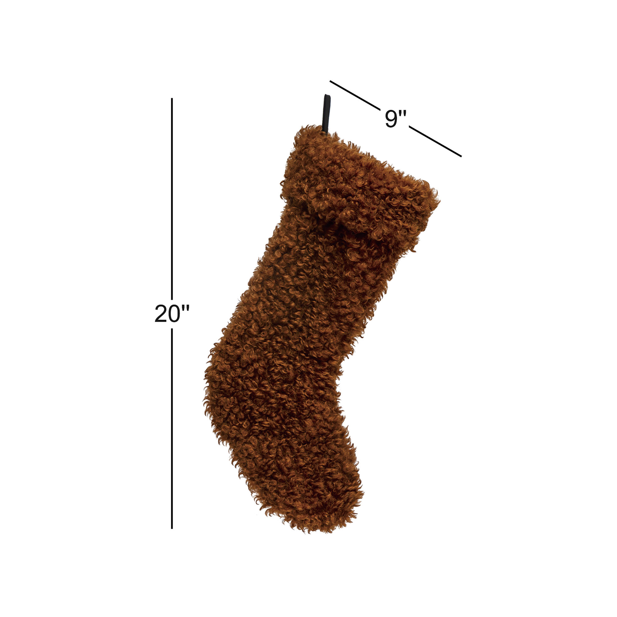 Sherpa Fabric Stocking, Brown