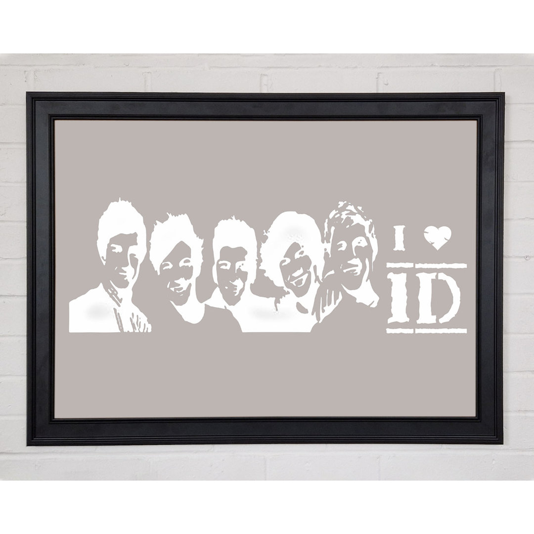 Musik Zitat I Love 1 Direction Beige Gerahmter Druck 10300