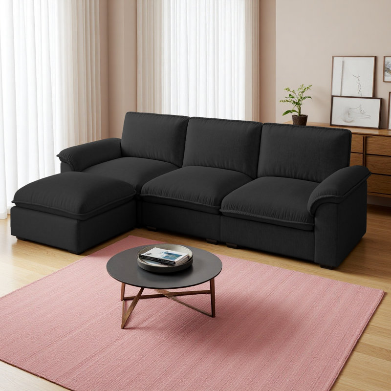 Canapé modulaire Cloud Couch For L, Chenille noir