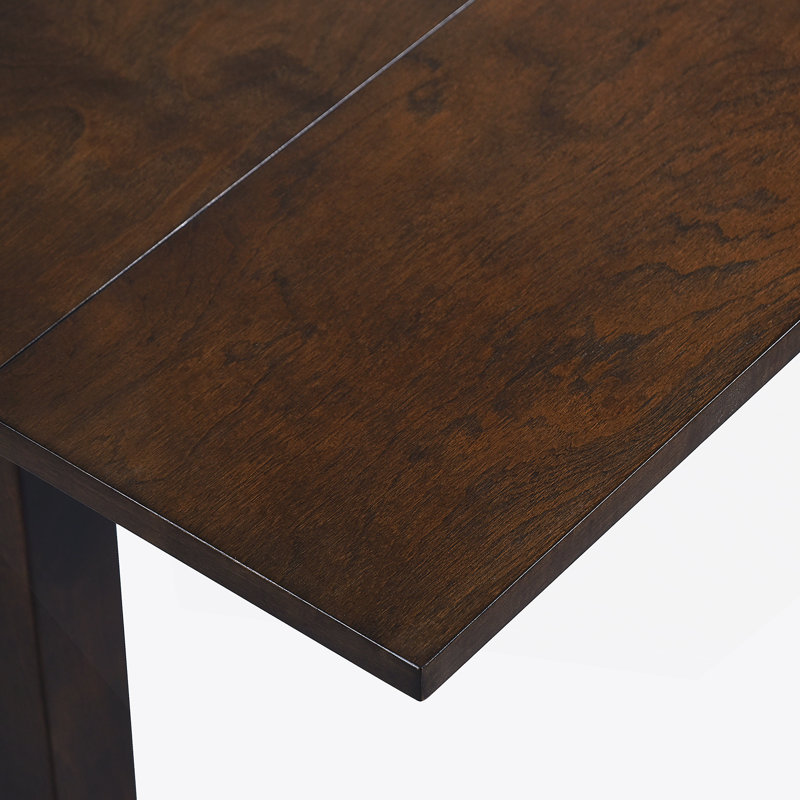 Table de salle à manger extensible de 29 à 45 po pour 4 personnes, table de cuisine pliante avec pieds en bois d'hévéa, Brun