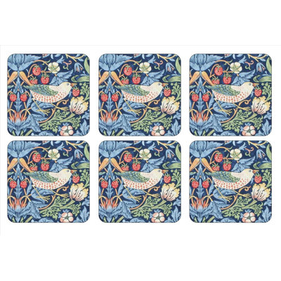 Morris & Co Pimpernel Strawberry Thief Coasters 4"X 4"