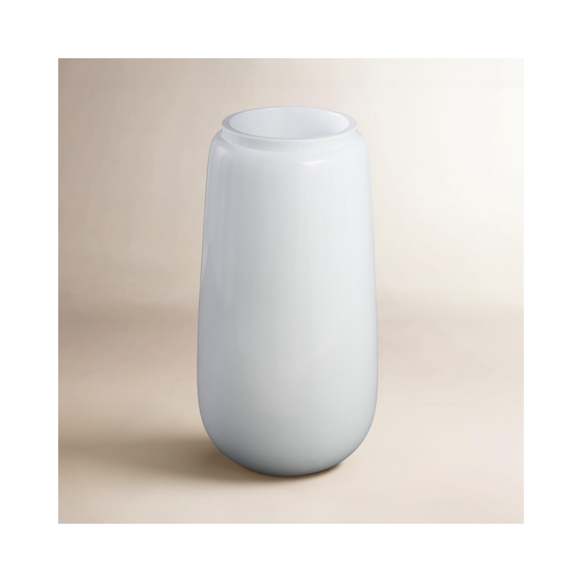 Mabe Iron Floor Vase, White, 30.25" H X 16.3" W X 16" D