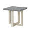 Table de bout contemporaine Valluri, faux béton et blanc-599418627