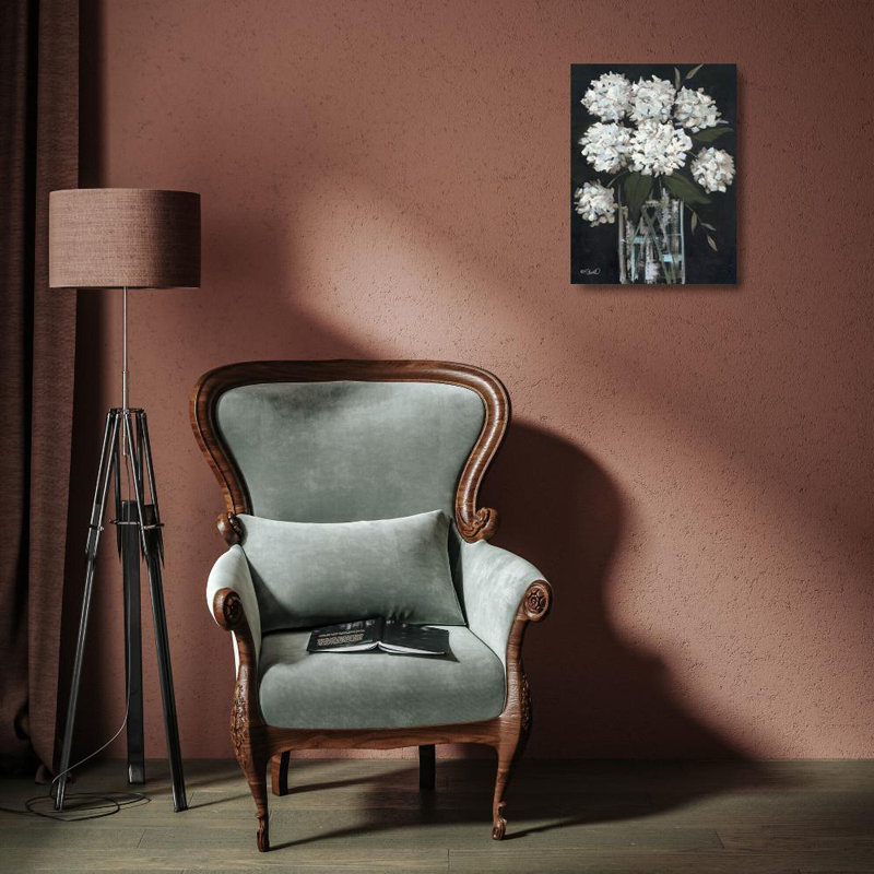 «Red Barrel Studio® Sherrill», galerie d'art sur toile tendue par Kate, White Hydrangeas I, H 18 po x l 15 po