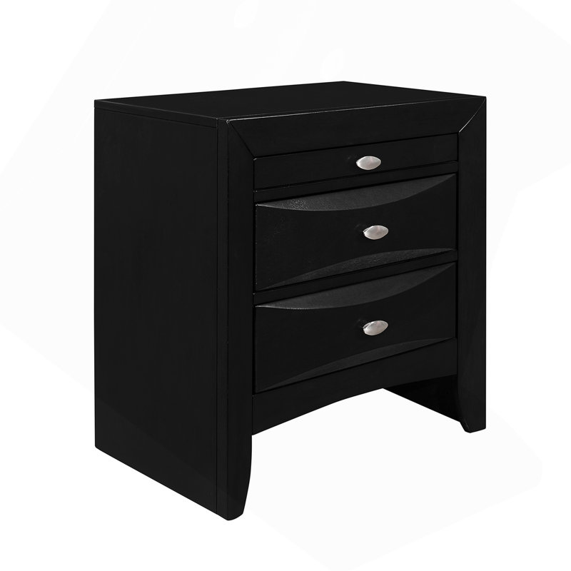 Lucille Black Nightstand, Black 