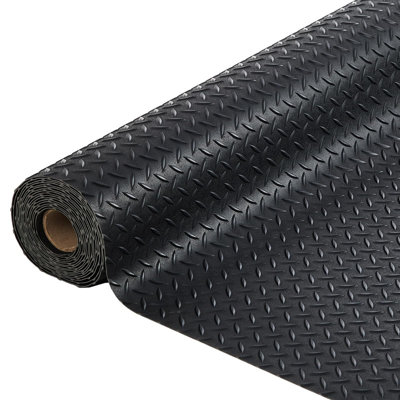 Tapis de sol en caoutchouc 7,8 po x 22 pi - antidérapant de 2,8 mm d'épaisseur pour garage, gymnase et remorque