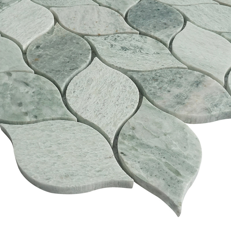 Polished 2" x 4" Marble Leaf Mosaic Wall & Floor Tile