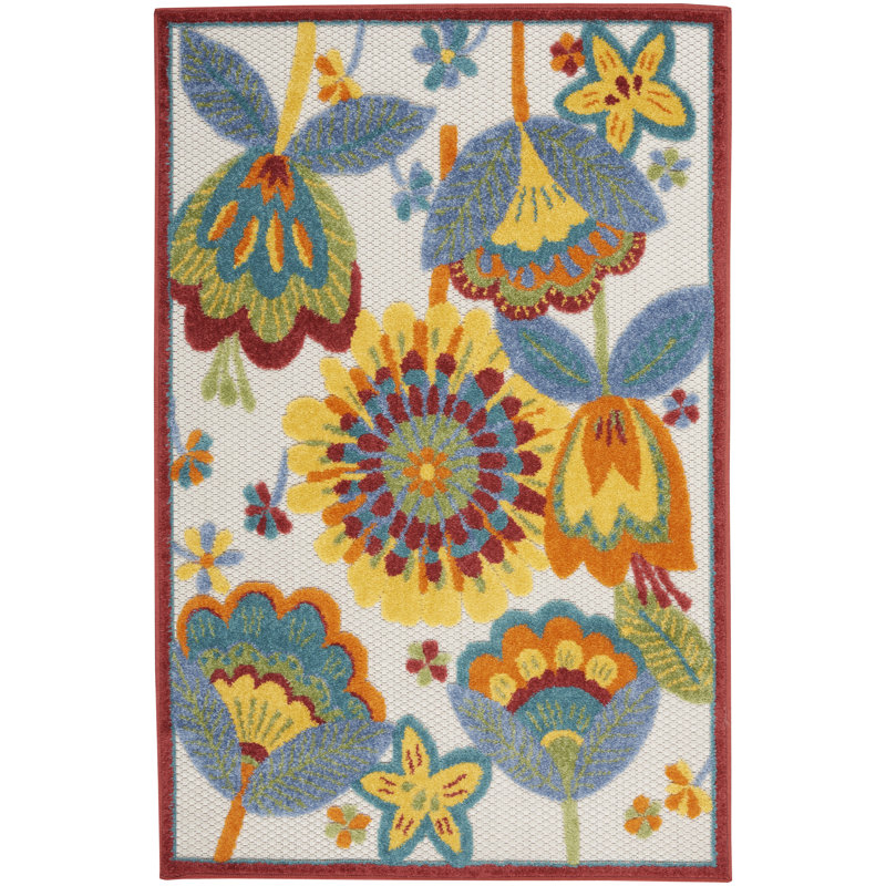 Lusby Floral Indoor Rug, Rectangle 2'8" x 4'
