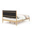Grand lit Mid-Century rembourré - Finition chêne clair-1567277561