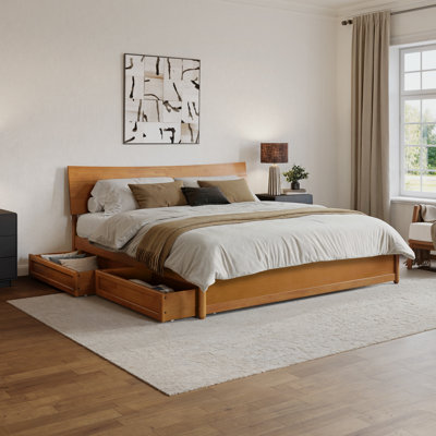 Harlowe Wood Platform Bed with Storage Drawers
