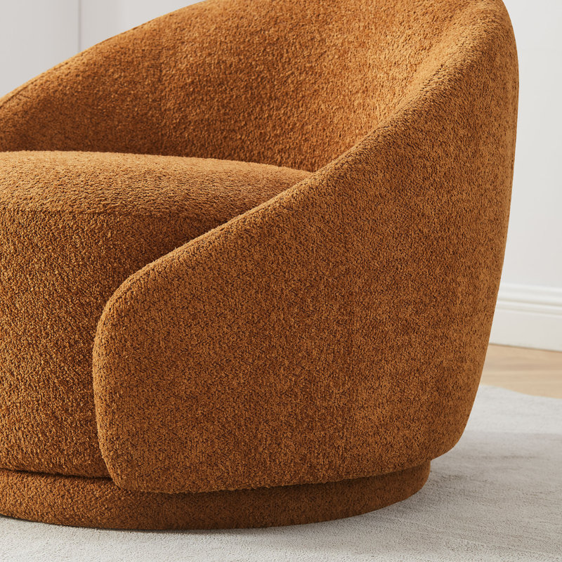 Chaise avec accoudoirs pivotante d'appoint 34,2 po Auxvasse (ensemble de 2), Polyester curry