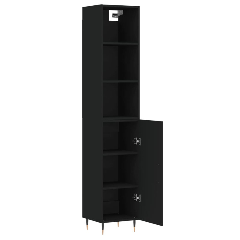 Annagail 180cm H x 35cm W Bookcase, Black