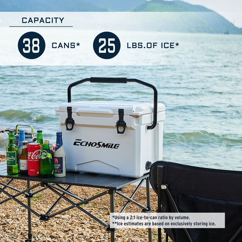 EchoSmile 25 Quarts Ice Chest, White