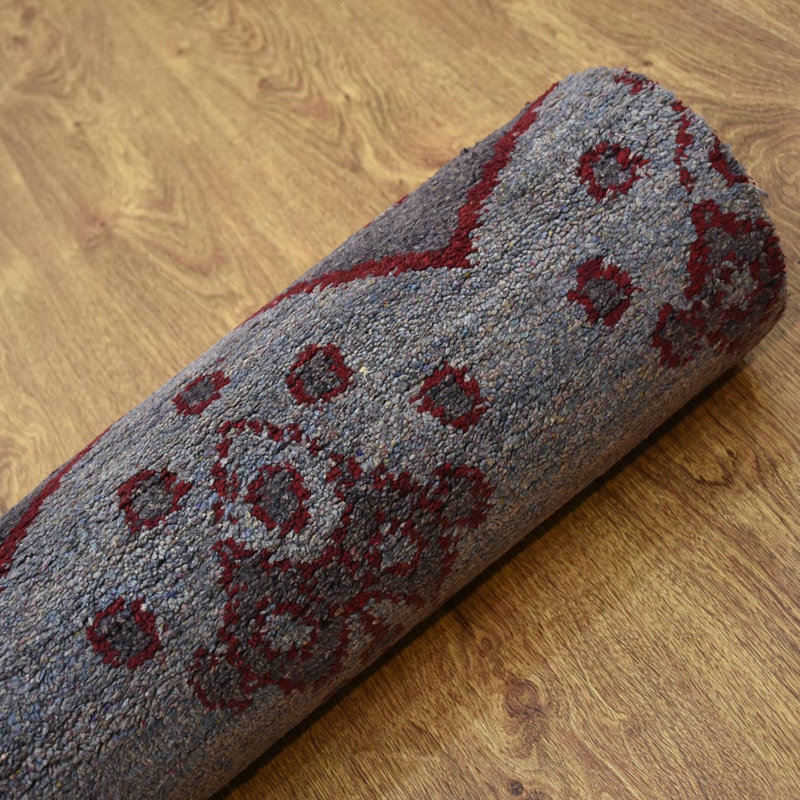 Tapis d'intérieur rectangulaire en soie noué à la main de qualité supérieure contemporain multicolore