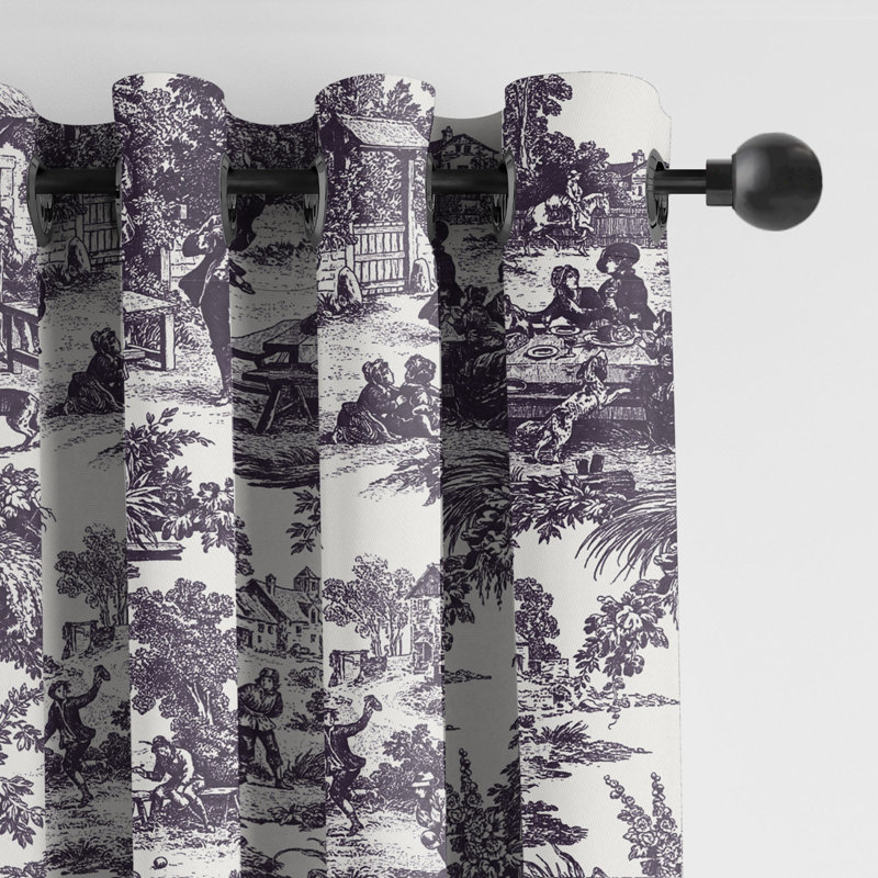 Paire de rideaux Au Village Toile, L 50 po x L 144 po, Aubergine