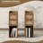 Narrow End Table (Set of 2), Slim Side Table with 2 Arched Rattan Drawers & Storage Mid Century Nightstand-622719172-622719226