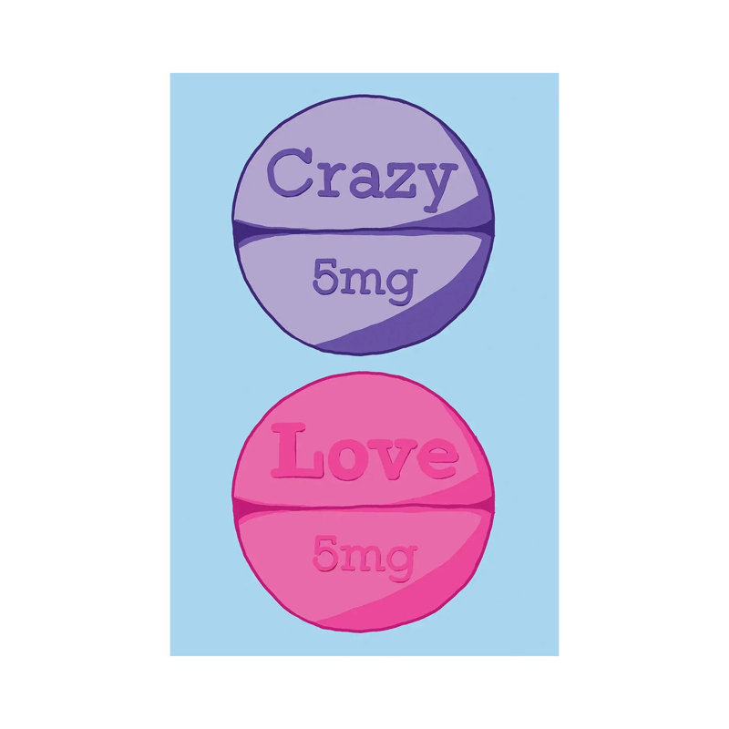 Crazy Love Pill by Jaymie Metz - Wrapped Canvas Print, 101.6 cm H x 66.04 cm W x 1.91 cm D