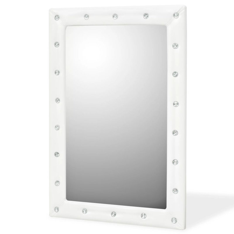 Osborn Faux Leather Flat Mirror, 90cm H X 60cm W, White