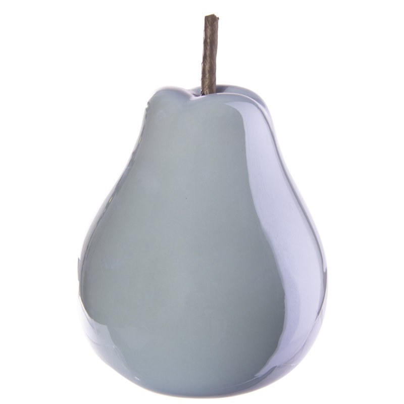 Ceramic Pear Figurine LG Pearlescent Finish Blue-7.50"H
