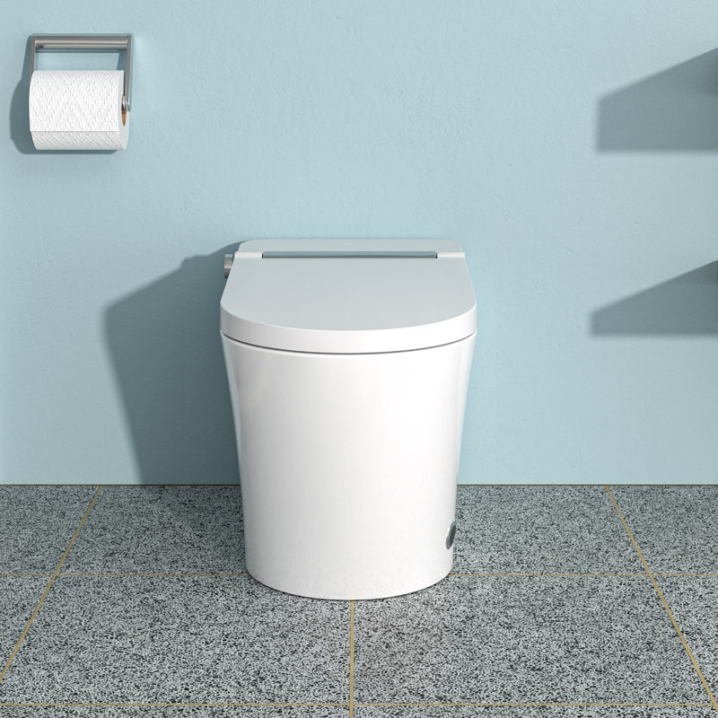 Smart Toilet with Bidet Built in, Auto Open & Close, Elongated Heated seat, Foot Sensor Flush, LED Display, Warm Water Wash, Dryer, Night Light