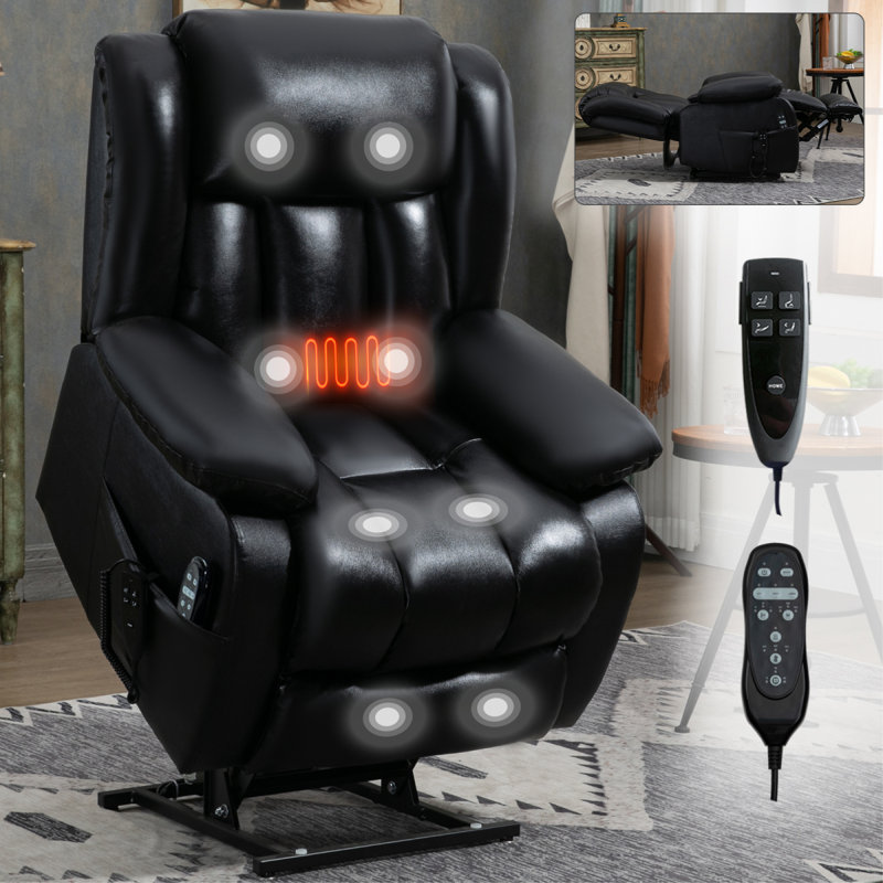 Up To 350Lbs Power Lift Recliner Chair, Black
