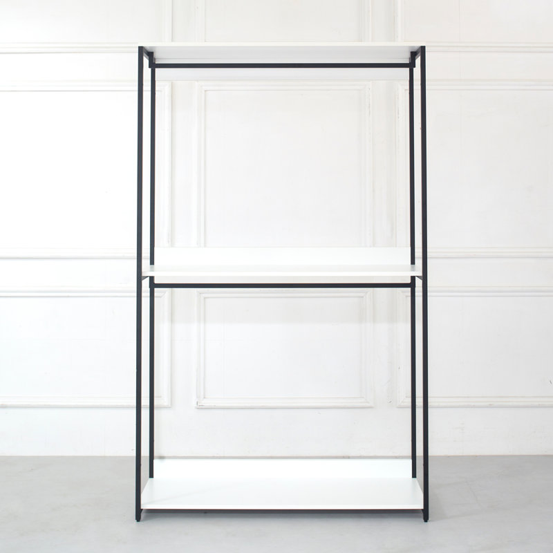 Système d'organisation en bois, H 77,7 po x l 47,2 po x P 17,3 po, Blanc