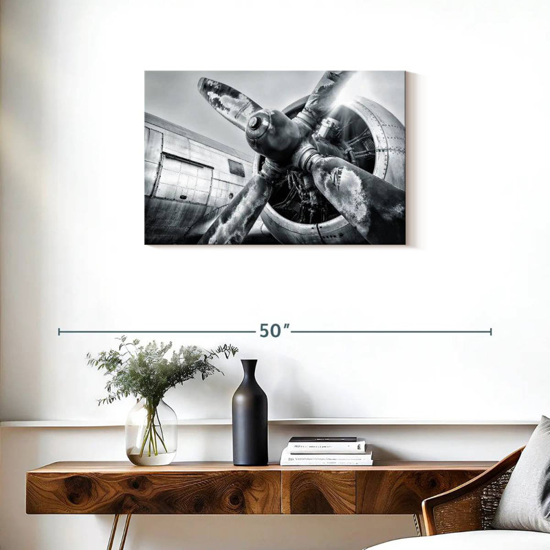 Mehar Four Propeller Plane, 20" H x 30" W