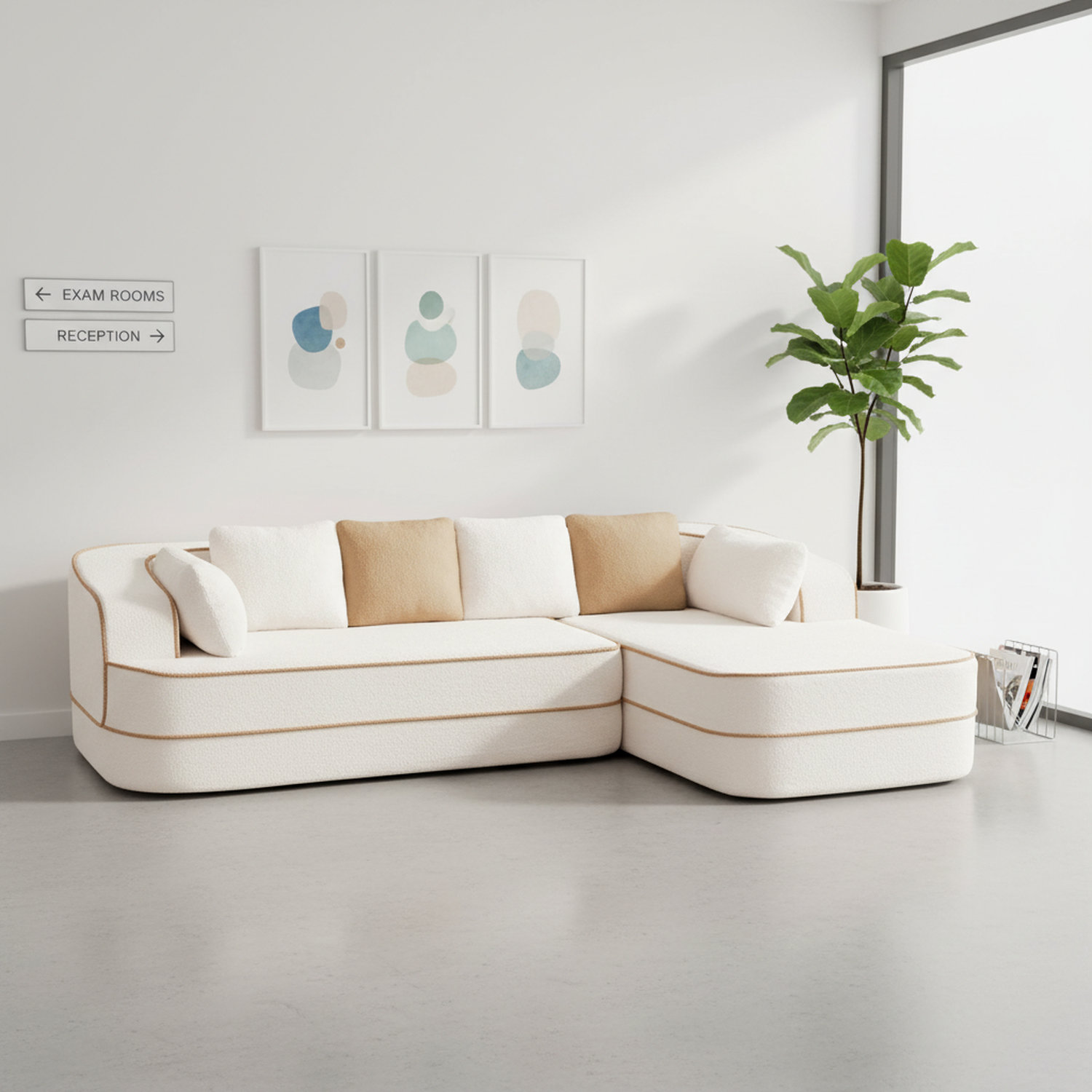 Latitude Run® Teddy Fabric Reception Sectional 106 inch Right Chaise ...