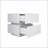 White High Glossy 2-Drawer Bedside Table With RGB LED Light And Bluetooth Control, Perfect For Modern Bedrooms