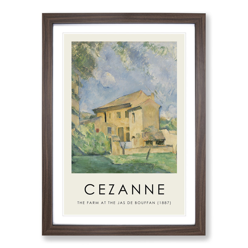 Farm At The Jas De Bouffan by Paul Cezanne - Single Picture Frame Print, Walnut Framed, 48cm H x 36cm W x 2cm D